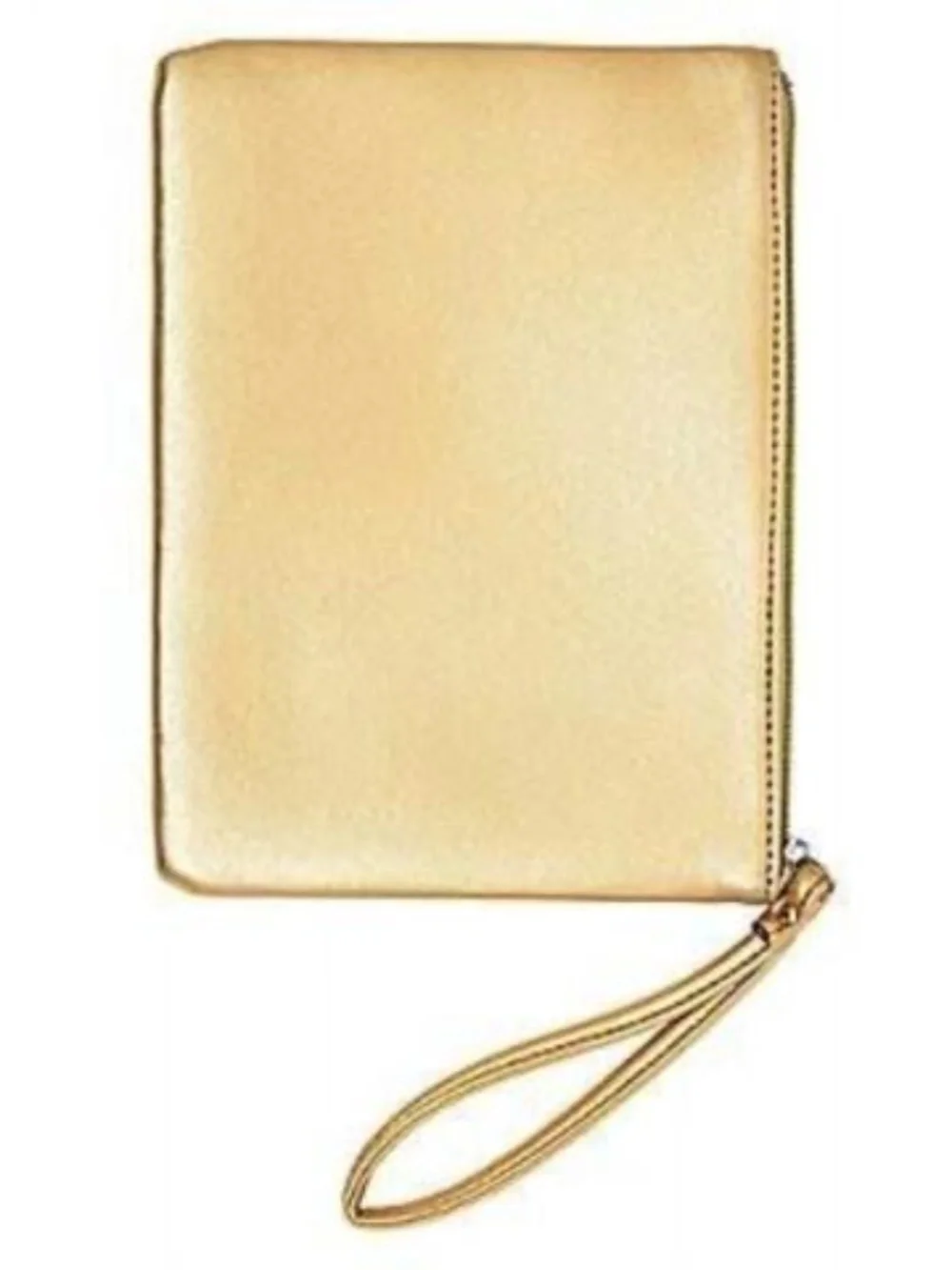 Cynthia Rowley Metallic Gold Flat Pouch | Tech Accessory Bag | Cosmetic Bag